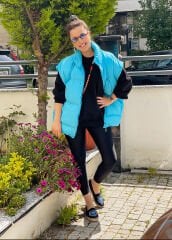 Oversize Şişme Yelek - Mavi