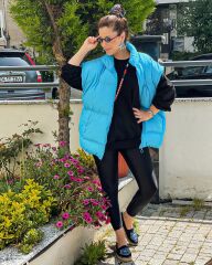 Oversize Şişme Yelek - Mavi