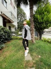 Oversize Şişme Yelek - Damalı
