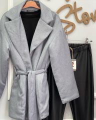 Denim Görünümlü Şişme Mont