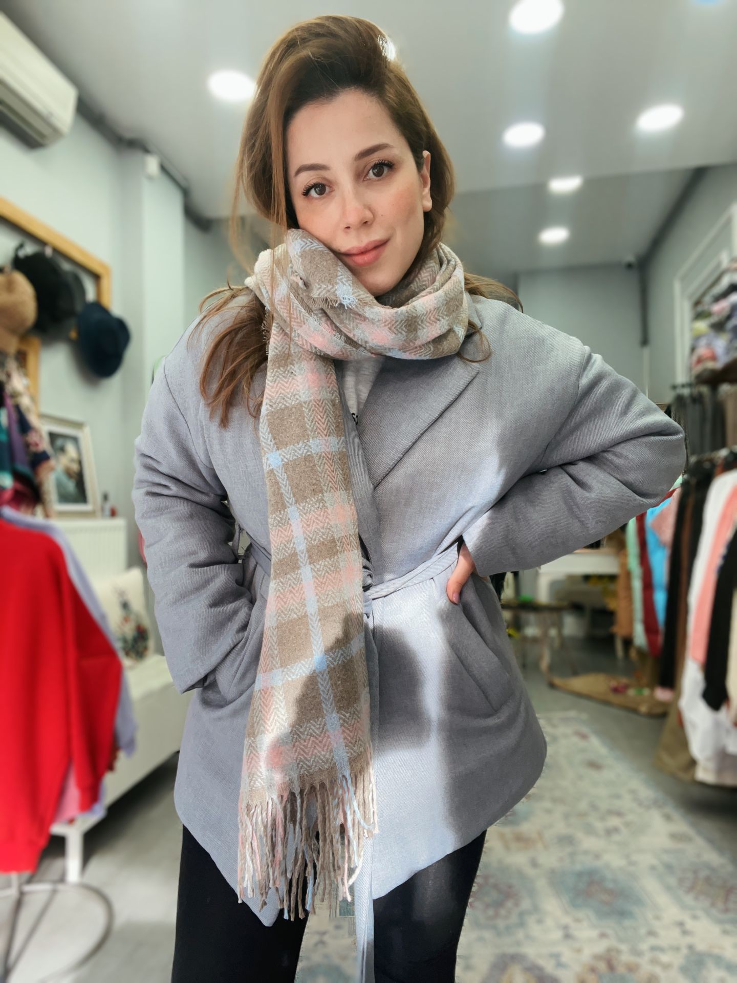 Denim Görünümlü Şişme Mont