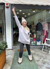 Malaya Oversize Gri Sweatshirt
