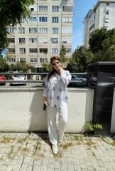 Oversize Desenli Gömlek