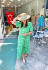 Geniş Hasır Şapka ( Mor/ Su yeşili)