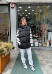 Oversize Siyah Yelek