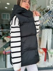 Oversize Siyah Yelek