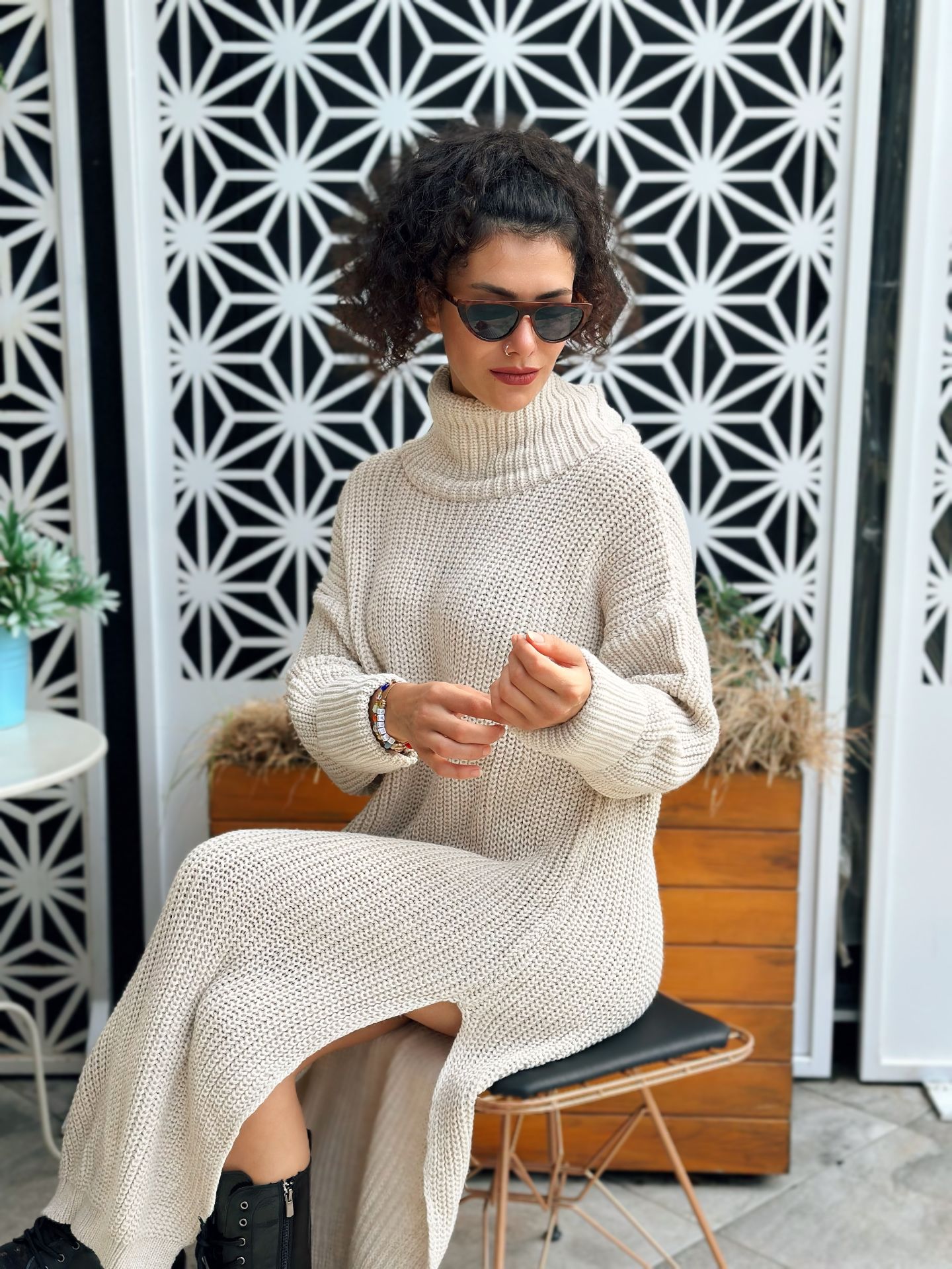 Oversize Örme Elbise