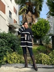 Çizgili Oversize Kazak