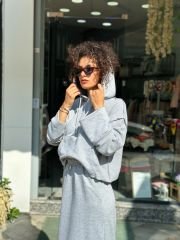 İki Dokulu Oversize Sweatshirt