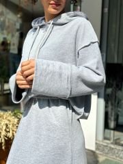 İki Dokulu Oversize Sweatshirt