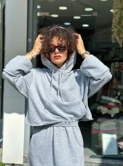 İki Dokulu Oversize Sweatshirt