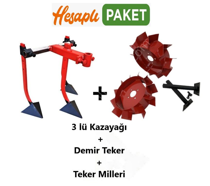 Taral 210 M Uyumlu Demir Teker + 3 lü Kazayağı