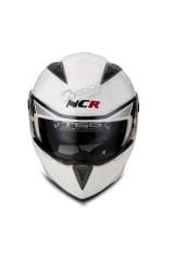 NCR Çene Açılır Kask / Vizörlü / ECE Belgeli / Parlak Beyaz