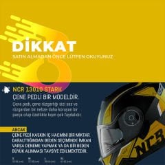 NCR Çene Açılır Motosiklet Kaskı - Stark Mat Siyah Kırmızı