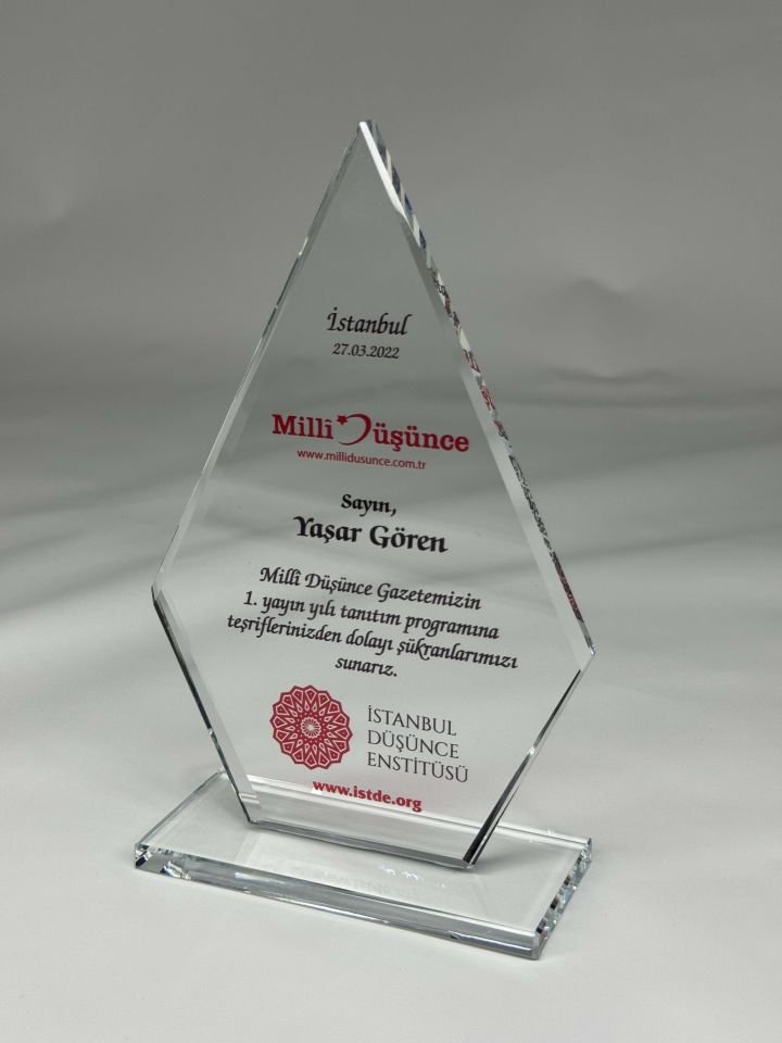 Cam Kristal Plaket Renkli Baskılı GK07