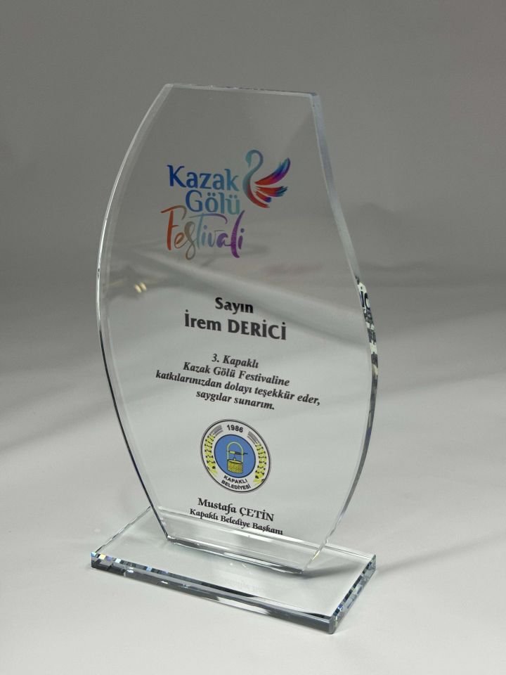 Cam Kristal Plaket Renkli Baskılı GK09