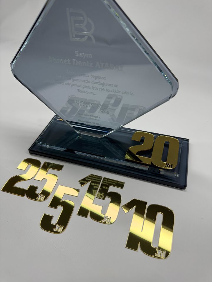 Cam Kristal Plaket Lazer Kazıma 15
