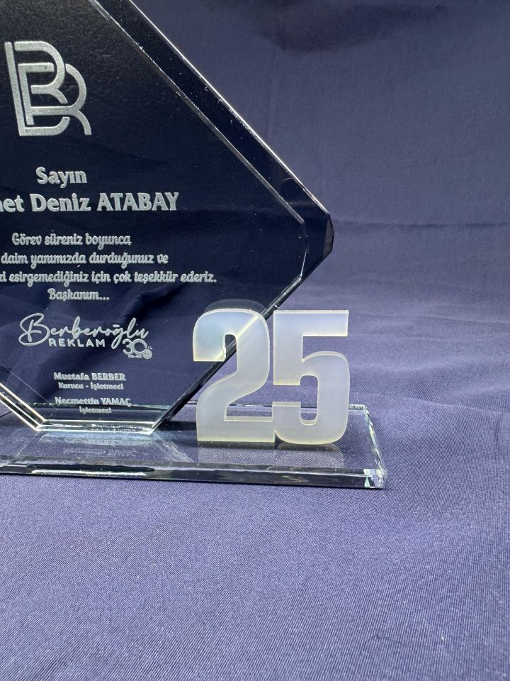 Cam Kristal Plaket Lazer Kazıma 17