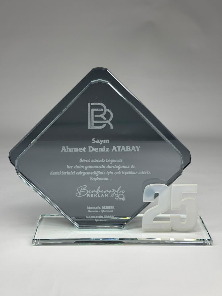 Cam Kristal Plaket Lazer Kazıma 17