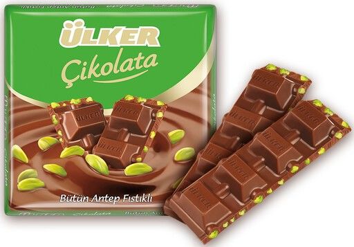 ÜLKER KARE ÇİKOLATA BÜTÜN FISTIKLI 65GR