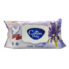 COTTON BABY ISLAK HAVLU LOVELY LAVENDER 100PCS