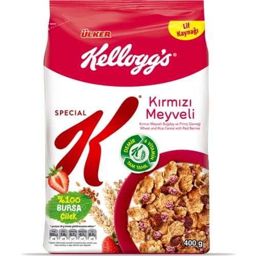 KELLOGGS KIRMIZI MEYVELİ TAM BUĞDAY VE PİRİNÇ GEVREĞİ 400GR