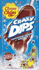 CHUPA CHUPS CRAZY DIPS PATLAYAN ŞEKER+LOLİPOP KOLA AROMALI