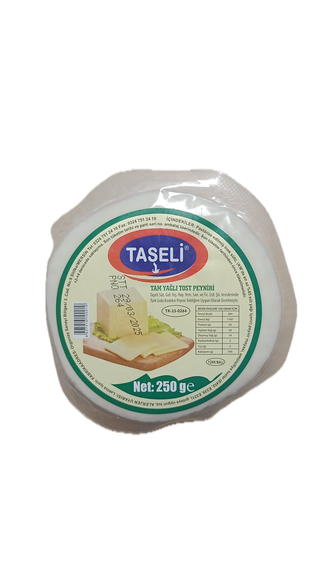 TAŞELİ KAŞAR PEYNİRİ 250GR