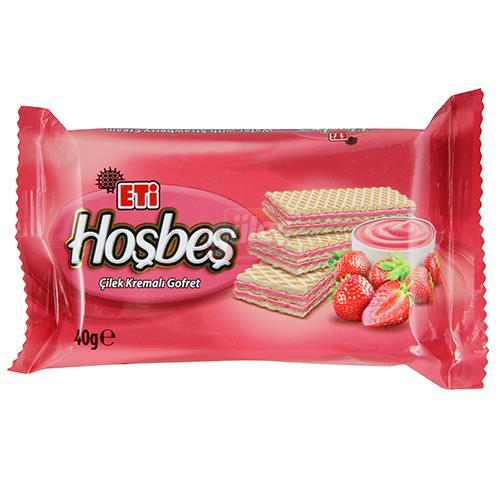 ETİ HOŞBEŞ ÇİLEK KREMALI GOFRET (40GR)