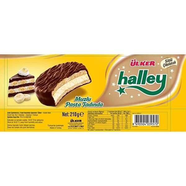 ÜLKER HALLEY MUZLU PASTA TADINDA 66GR