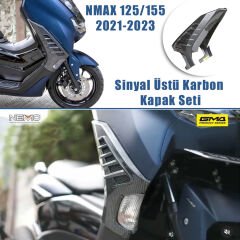 Yamaha Nmax 125/155 2021-2024 Sinyal Üstü Karbon Kapak Seti