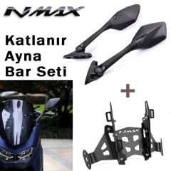 Yamaha Nmax 125/155 2021-2024 Katlanır R25 Karbon Ayna Bar Seti