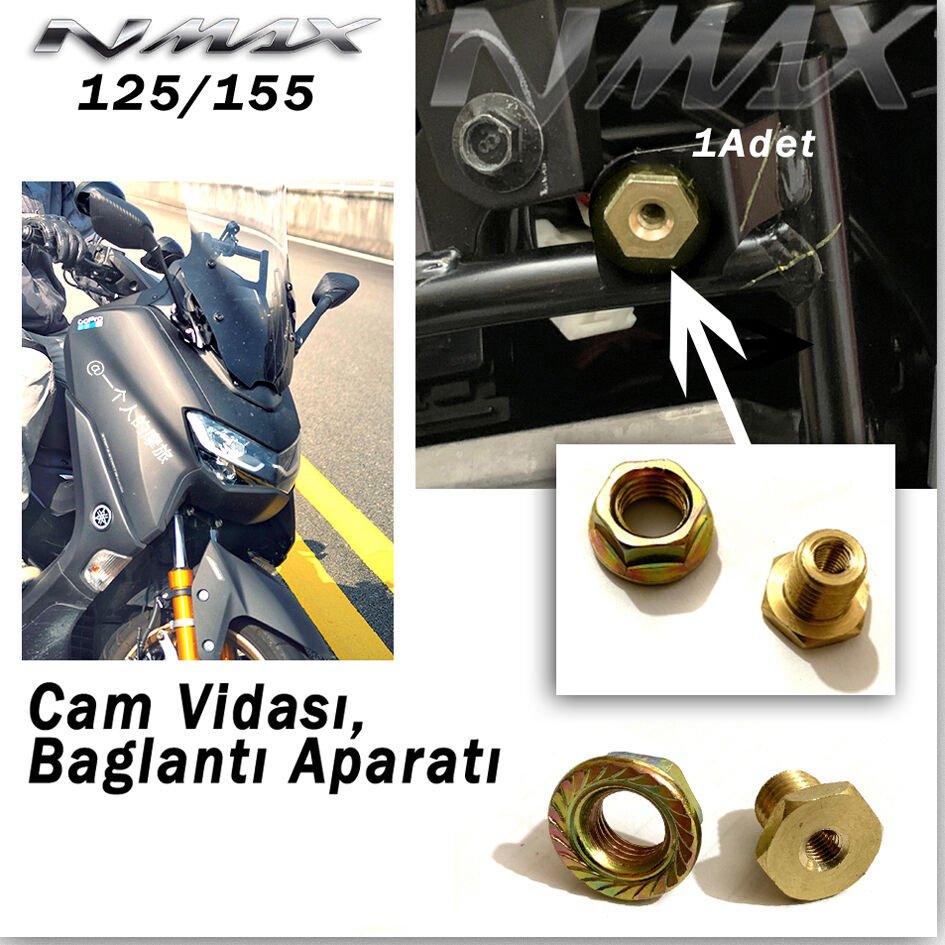 Yamaha Nmax 125/155 2015-2024 Cam Bağlantı Somun Seti