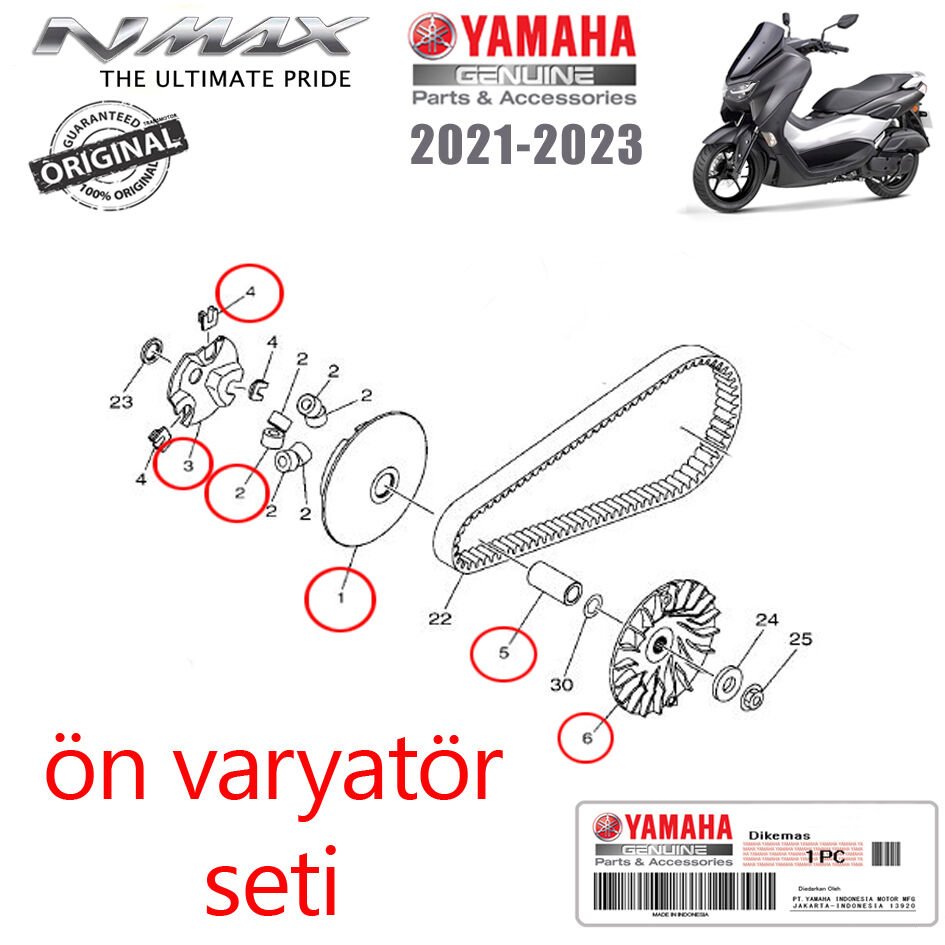 Nmax 125/155 2021-2024 Orijinal Ön Varyatör Seti