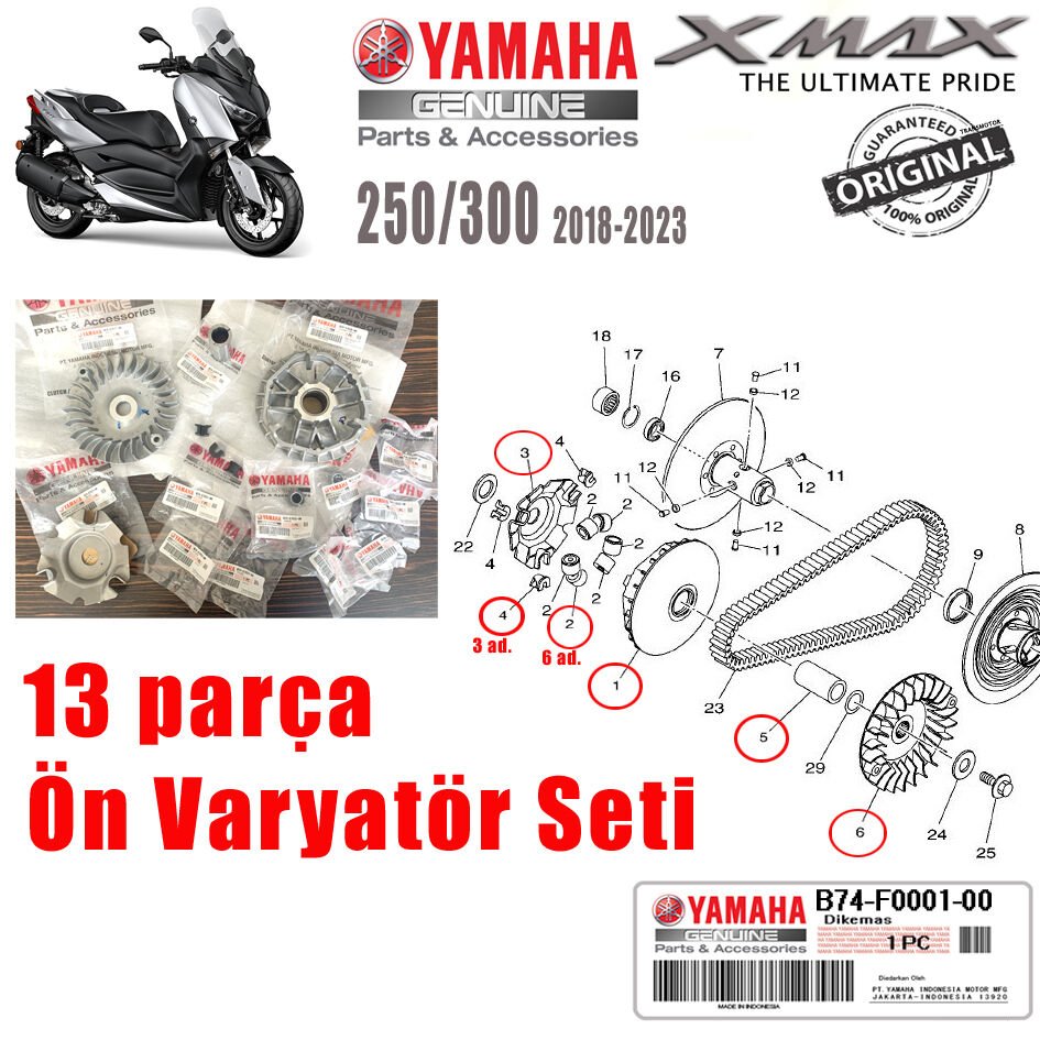 Xmax 250/300 2018-2024 Komple Orijinal Ön Varyatör Seti
