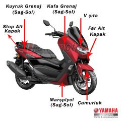 Nmax 125/155 2021-2024 Orijinal Grenaj Seti Mat Siyah 10 Parça