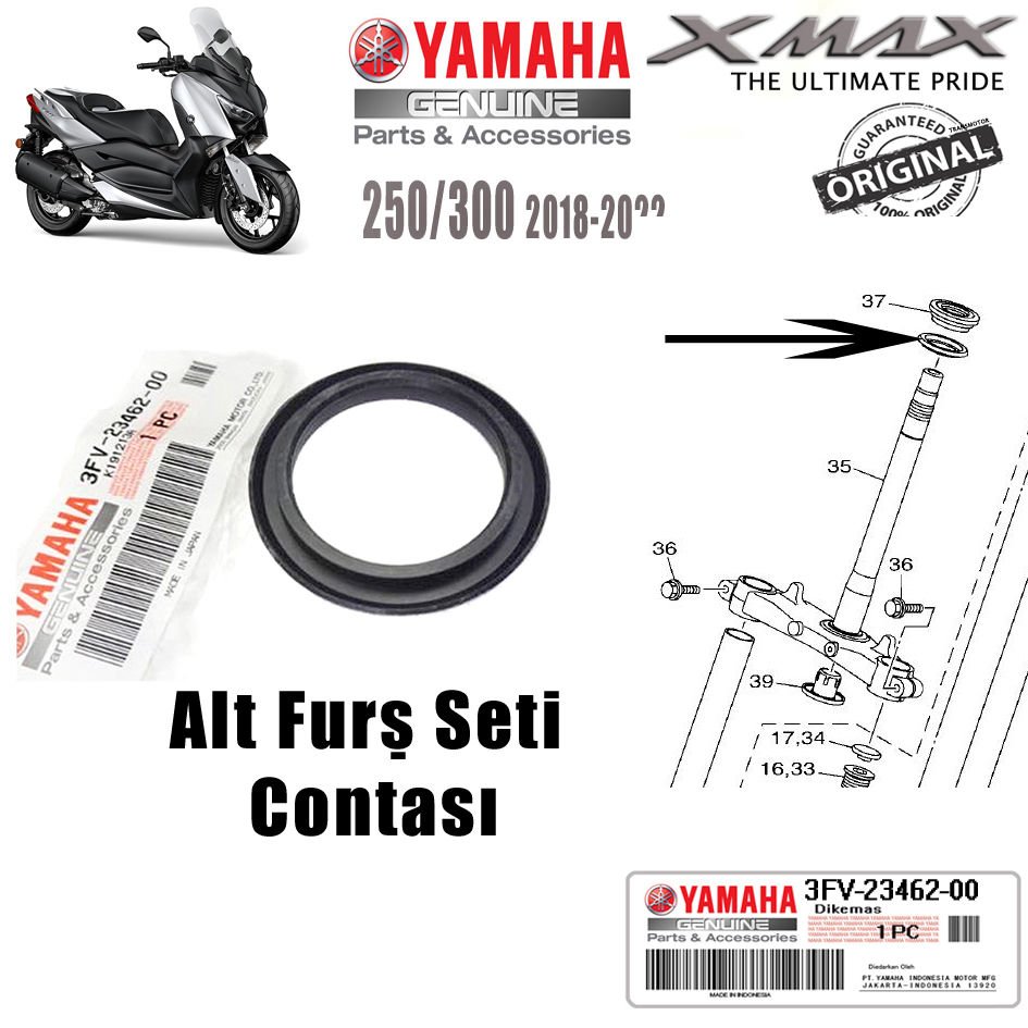 Xmax 250/300 2018-2024 R25 MT-25 Orijinal Alt Furş Seti Contası