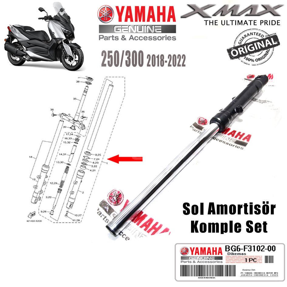 Xmax 250/300 2018-2024 Orijinal Sol Ön Amortisör