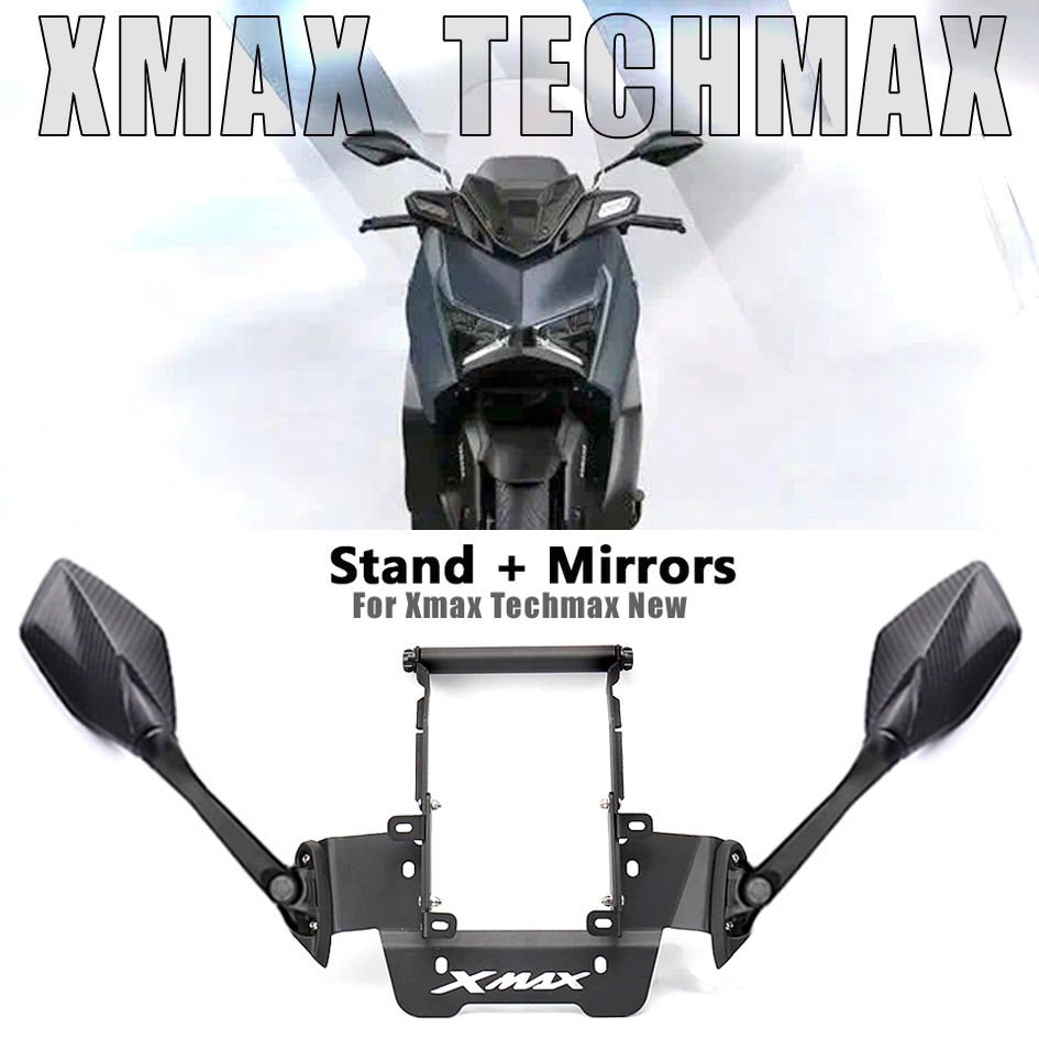Xmax Techmax 250/300 2023-2024 Katlanır Ayna-Telefon Tutucu Bar Seti Ayna Kapatıcı Vida Hediyeli