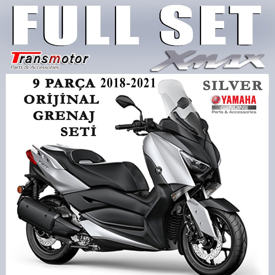 Xmax 125/250/300/400 2018-2023 Orijinal Grenaj Seti Gümüş Açık Gri