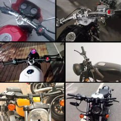 Chopper Cafe Racer Gidon/Direksiyon 22mm Siyah Renk