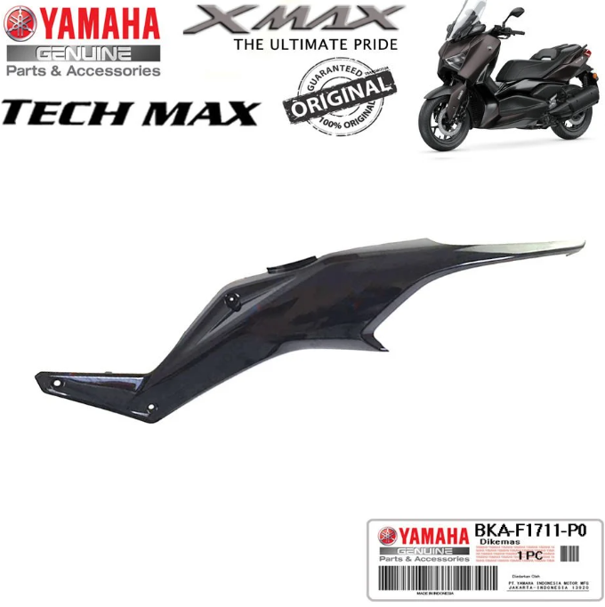 Orijinal XMAX TECHMAX 2023-2024 Depo Altı Sol Yan Kapak Parlak Siyah