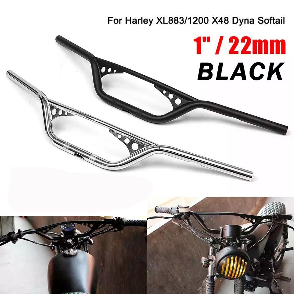 Chopper Cafe Racer Gidon/Direksiyon 22mm Siyah Renk