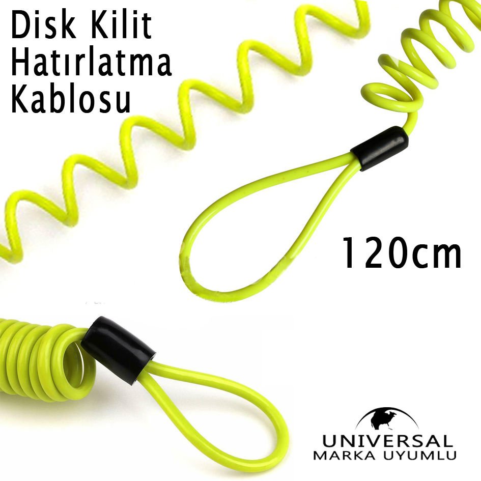 Yüksek Kaliteli Alarmlı Disk Kilit Hatırlatma Kablosu 120 cm