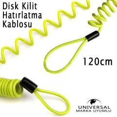 Yüksek Kaliteli Alarmlı Disk Kilit Hatırlatma Kablosu 120 cm