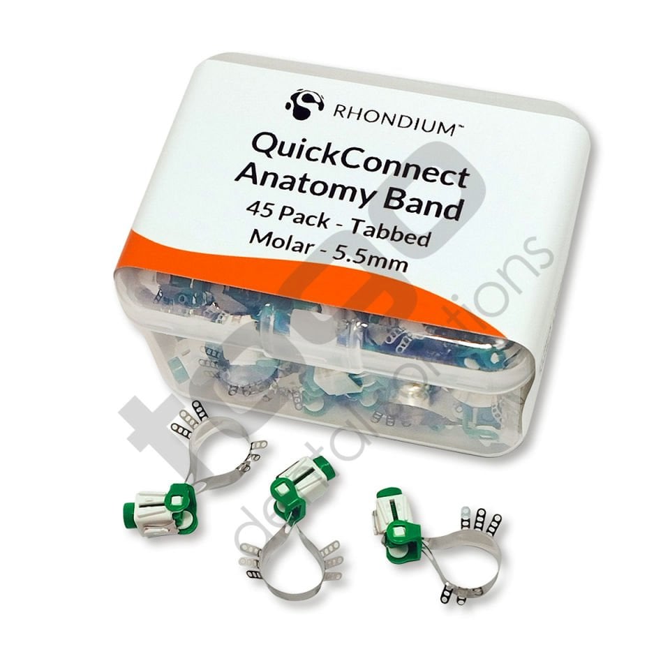Rhondium QuickConnect Anatomy Band Refill _ Molar_Tabbed(Kulaklıklı) _ Large_45 Adet