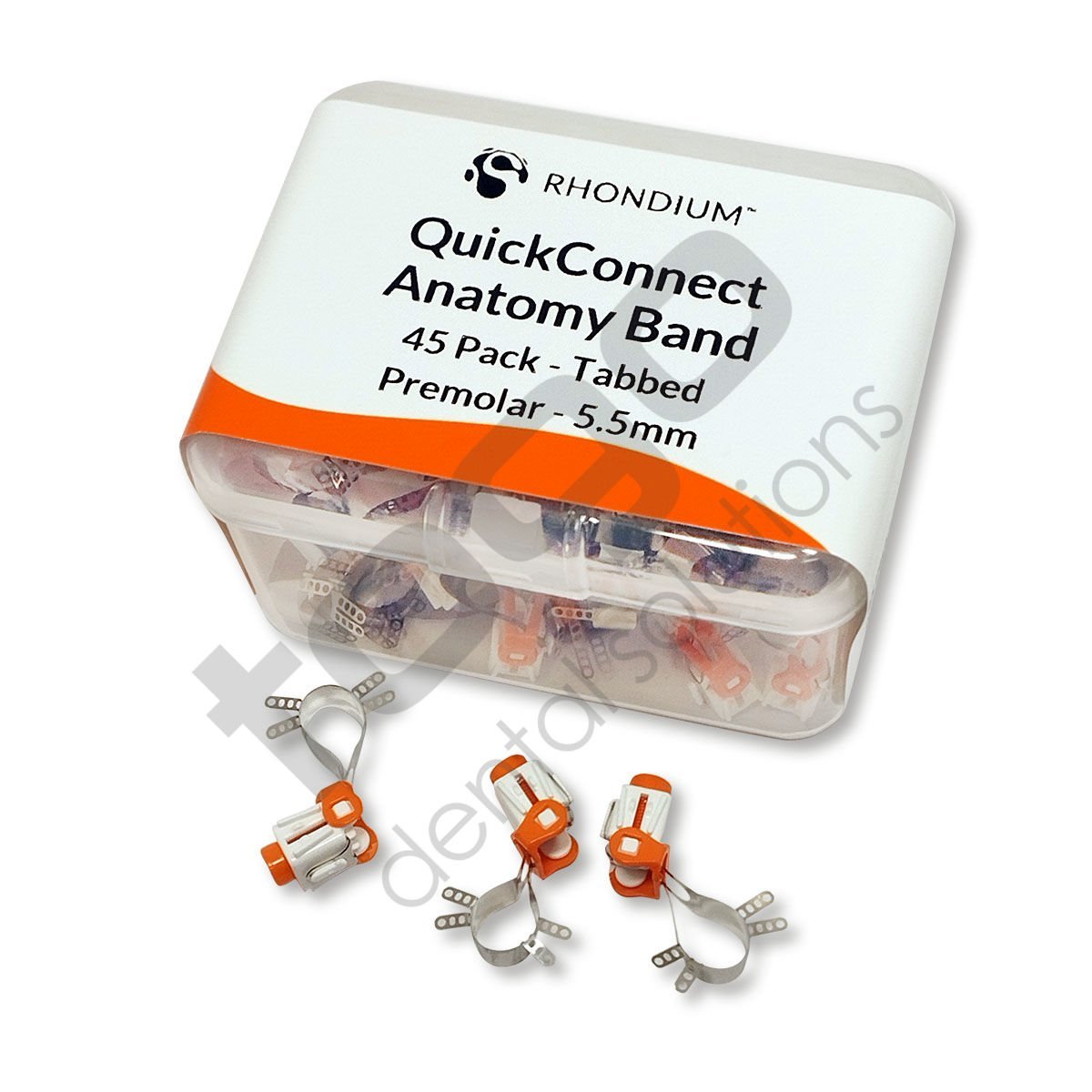 Rhondium QuickConnect Anatomy Band Refill _ Premolar_Tabbed(Kulaklıklı) _ Small_45 Adet