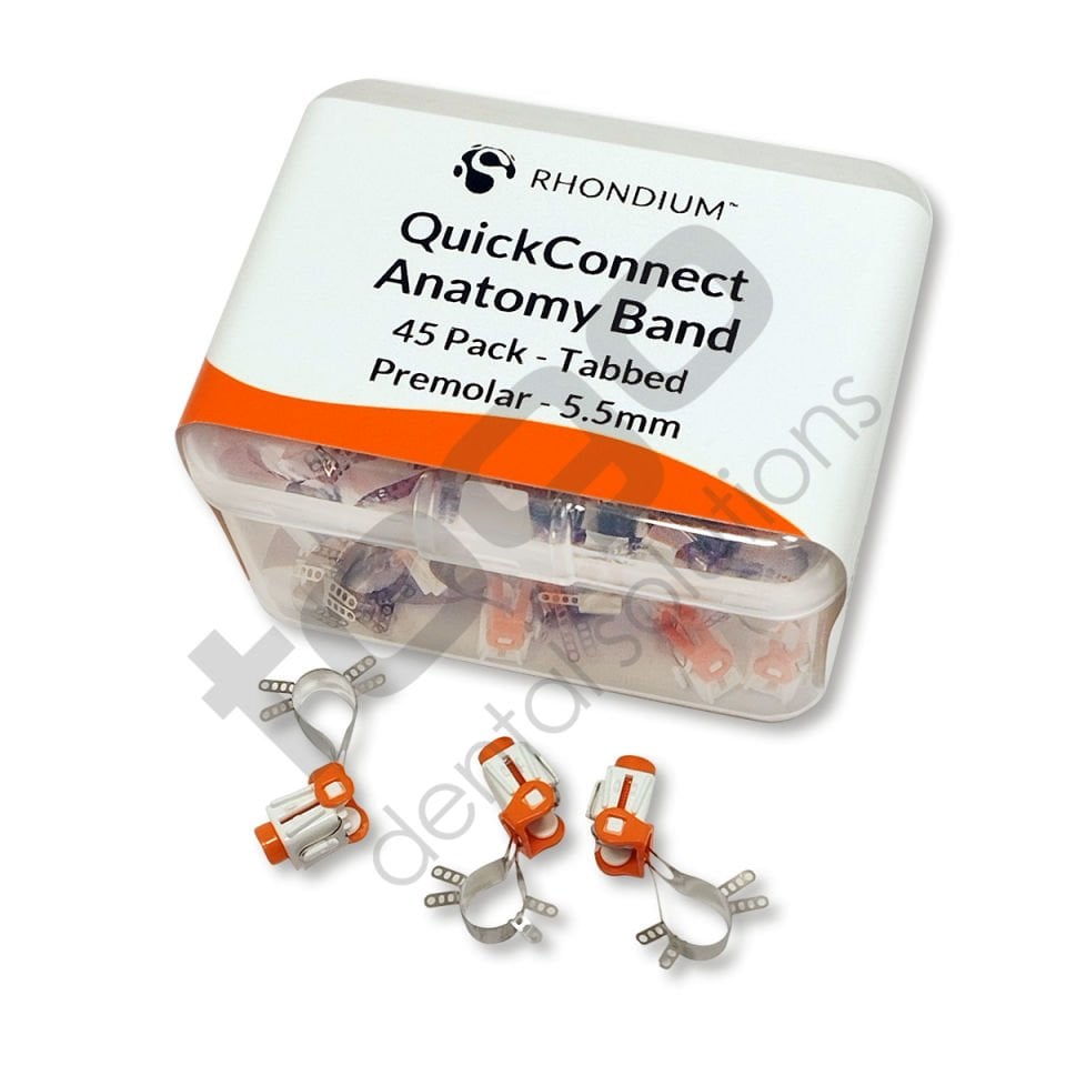 Rhondium QuickConnect Anatomy Band Refill _ Premolar_Tabbed(Kulaklıklı) _ Small_45 Adet