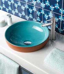 VitrA Water Jewels 4334B449-0016 Çanak Lavabo, VitrA Clean, 40 cm, Terrakota-Turkuaz