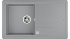 TEKA MAESTRO>Stone 50 B-TG 1B 1D Tek Hazneli Tek Damlalıklı Tegranite Eviye Metalik Gri